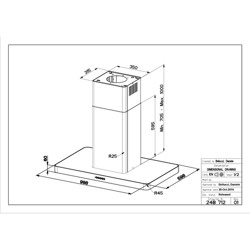 Faber napa T-Light Isola EV8P X A100