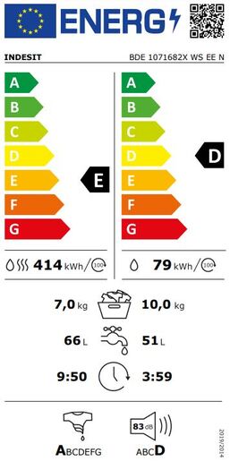 Indesit perilica sušilica rublja BDE 1071682X WS EE N
