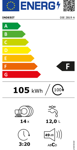 Indesit perilica posuđa DIE 2B19 A
