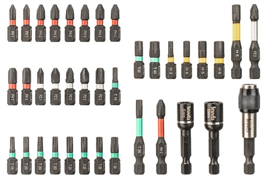 KWB set udarnih bitova 37/1 L-Box, u plastičnom kovčegu