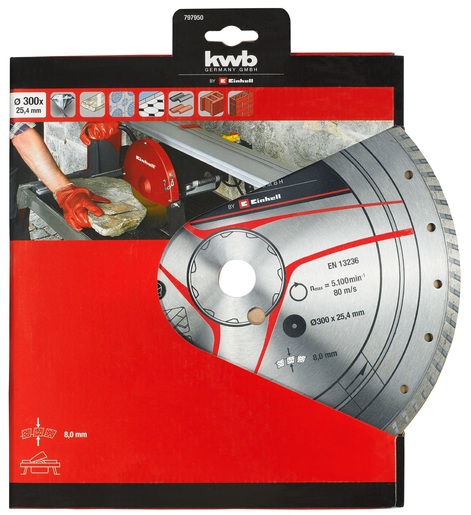 KWB dijamantna rezna ploča turbo 300x25.4 mm, za TE-SC 920 L