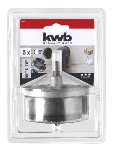 KWB set kružnih pila za drvo 60-95 mm, dubina 18 mm, 5/1
