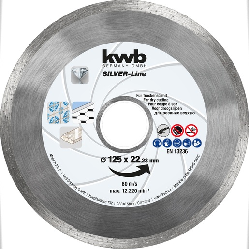 KWB set dijamantnih reznih ploča 125 mm, 3/1