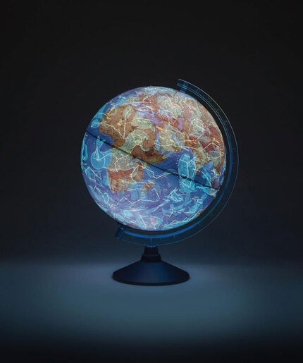 Globus 25cm Alaysky's LED svijetlo, HRV 2u1 mapa sa zvijezdama, IQ App P4