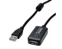 STANDARD USB2.0 aktivni produžni kabel sa ponavljačem, 5.0m, crni