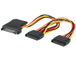 Roline interni Y-naponski kabel, SATA - 3×SATA, 0.3m