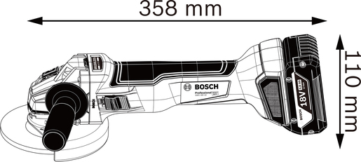 BOSCH Professional GWS 18V-10 (115 mm) akumulatorska kutna brusilica (brushless), solo alat u kartonu