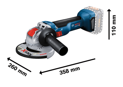 BOSCH Professional X-LOCK  GWX 18V-10 (125 mm) kutna brusilica, solo alat u L-BOXX-u