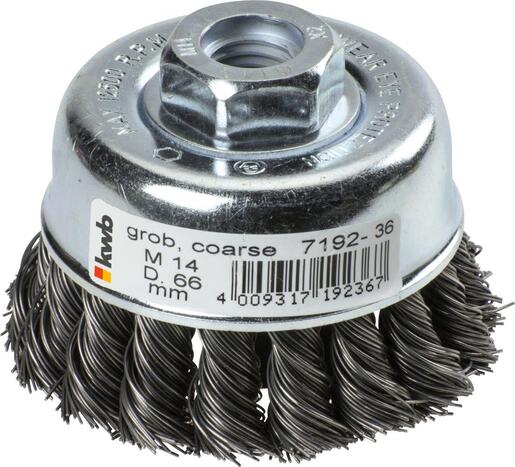 KWB Lončasta čelična četka pletena za kutne brusilice, 66 mm, Ø0,35 mm, M14