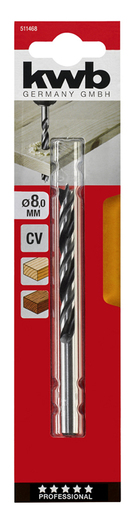 KWB Svrdlo za drvo 8 mm, CV čelik, 2-fazne spirale