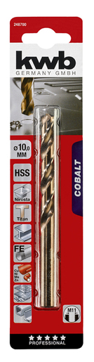 KWB COBALT svrdlo za metal 10 mm, HSS CO, DIN 338