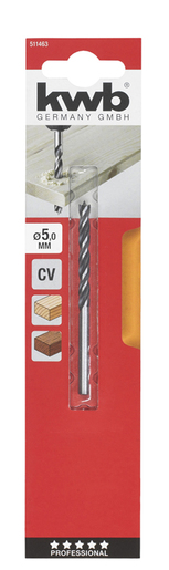 KWB Svrdlo za drvo 5 mm, CV čelik, 2-fazne spirale