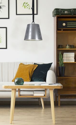 EGLO visilica/1, crna kože/pocinčana, "CHERTSEY"