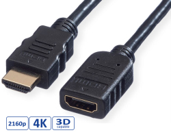 Roline VALUE HDMI produžni kabel sa mrežom, HDMI M - HDMI F, 3.0m