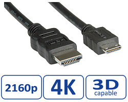 Roline VALUE HDMI High Speed kabel sa mrežom, TIP A (M) - TIP C (M) (mini), 2.0m