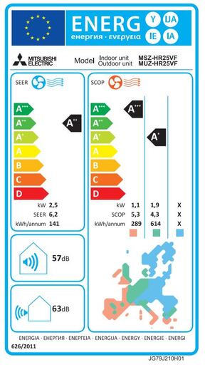 Mitsubishi Electric Standard Eco Inverter klima uređaj MSZ-HR25VFK/MUZ-HR25VF + WIFI
