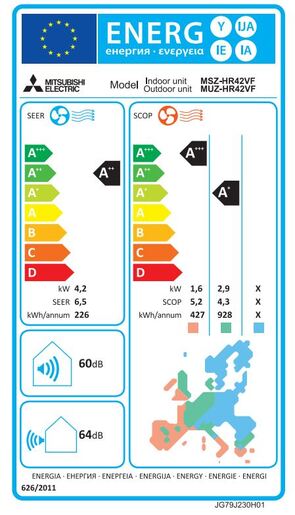 Mitsubishi Electric Standard Eco Inverter klima uređaj MSZ-HR42VFK/MUZ-HR42VF + WIFI