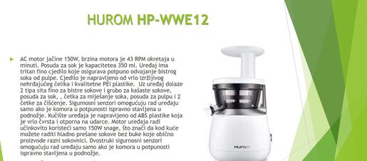 Hurom sokovnik HP-WWE12