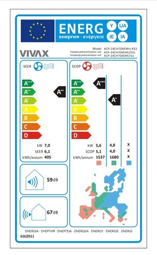 VIVAX COOL inverter klima uređaj ACP-24CH70AEMIs R32