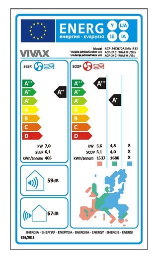 VIVAX COOL inverter klima uređaj ACP-24CH70AEMIs R32 + WiFi