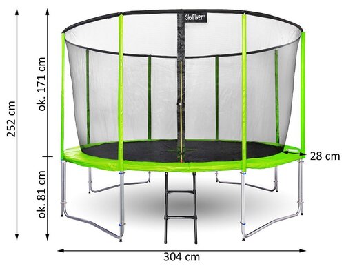 Trampolin SKYFLYER 304 cm - zeleni