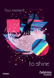 Zadaćnica D STREET MIX, A4 kvadratići, 12 listova, meki uvez