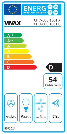 VIVAX HOME kuhinjska napa CHO-60BI100T X