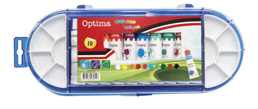Tempera 1/10, 12 ml, OPTIMA, ovalna kutija