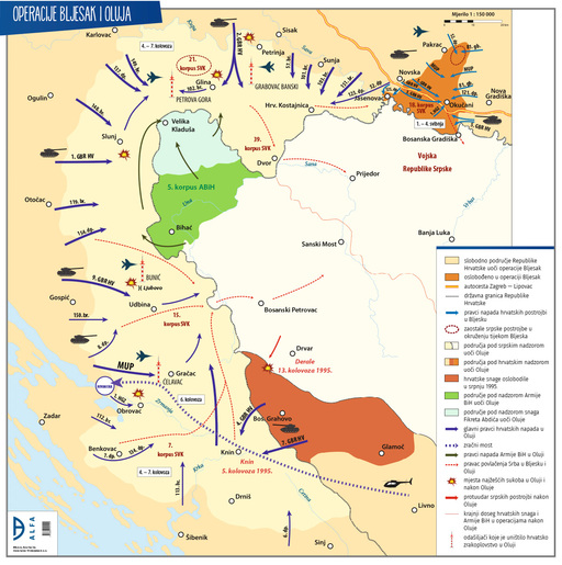 Operacija Bljesak i Oluja - zidni povijesni zemljovid