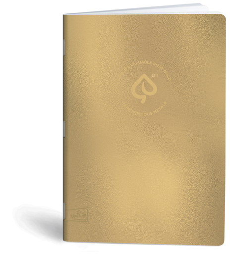 Bilježnica Precious metals, A4 linije, 40 listova, meki uvez