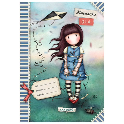 Bilježnica Matematika 3 i 4 GORJUSS, B5 kvadratići, 48 listova, meki uvez