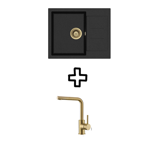 Set Tesa SQT102W + Zora PVD Black metallic/Zlato