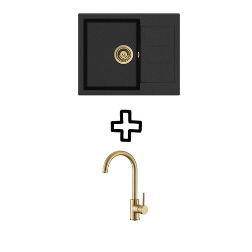 Set Tesa SQT102W + Vida PVD Black metallic/Zlato
