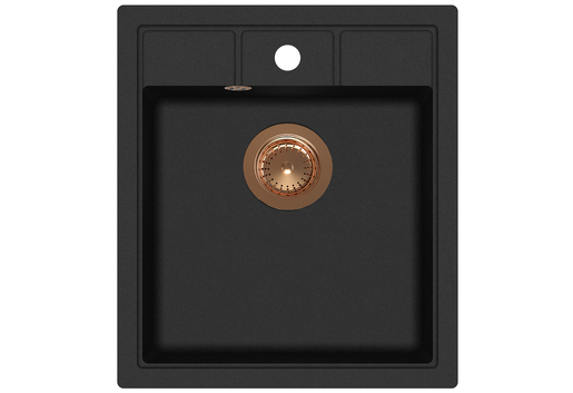 Set Nova SQN100W sudoper + Zora PVD slavina, Black metallic/Bakar