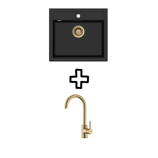 Helika Quadro SQQ100W + Vida PVD Black metallic/Zlato