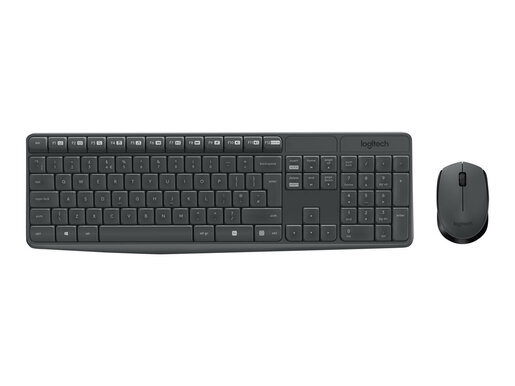Logitech MK235 Wireless Desktop, bežična tipkovnica + miš, siva, USB (920-008031)