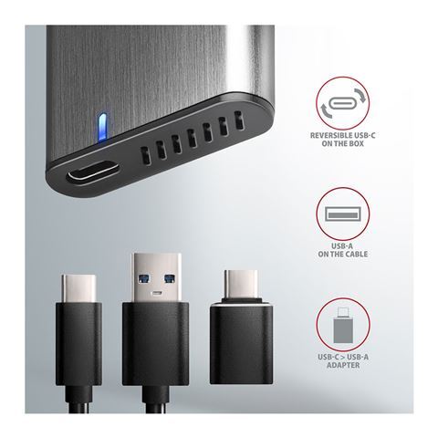 Eksterno kućište Axagon za M.2 NVMe SSD, M.2 SATA SSD, USB-C 3.2 Gen 2, 42-80mm (EEM2-SG2)