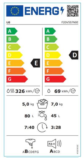 LG perilica sušilica F2DV5S7N0E slim