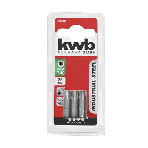 KWB INDUSTRIAL set bitova, 25mm, Torx 40, 3/1