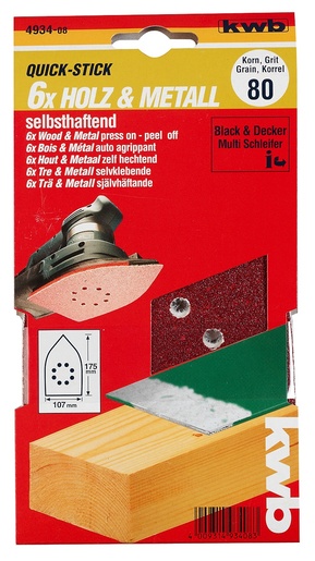 KWB brusni papir za višenamjenske brusilice, 107x175 mm, 5/1, GR 120