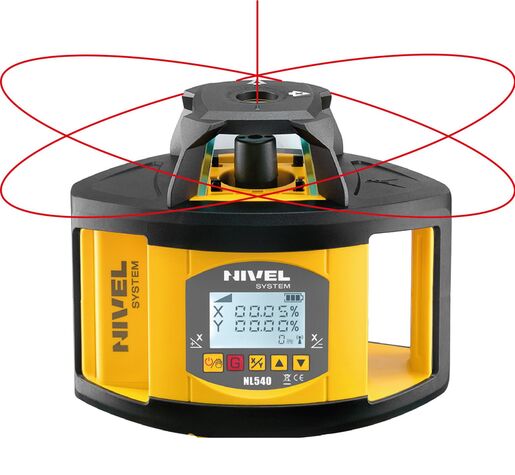 NIVEL SYSTEM Rotacijski laser NL540DIGITAL + komplet s laserskom letvom (LS-24) i stativom s elevatorom (SJJ32)