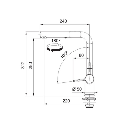 Franke slavina Active L Doccia