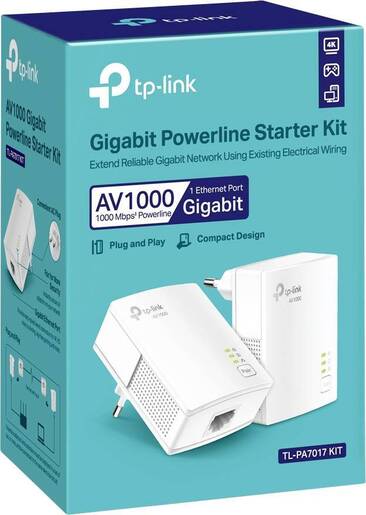 TP-Link TL-PA7017KIT AV1000, 1000Mbps, powerline adapter Starter Kit