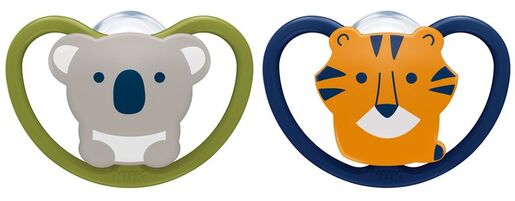 NUK duda space silikon zelena 0-6 mj 2/1