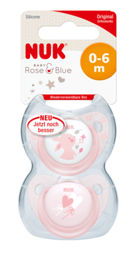 NUK duda silikon baby rose 0-6 mj 2/1