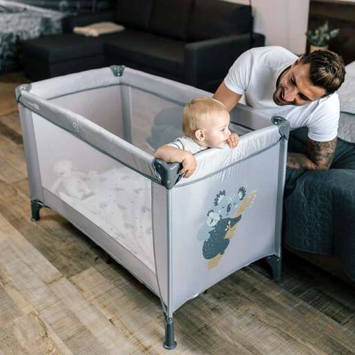 FreeON prijenosni krevetić Love grey