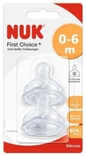 NUK FC + sisač sil anti-colic orth 0-6 mj S 2/1