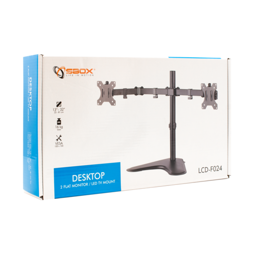Stolni stalak za 2 monitora SBOX LCD-F024, 13-32"