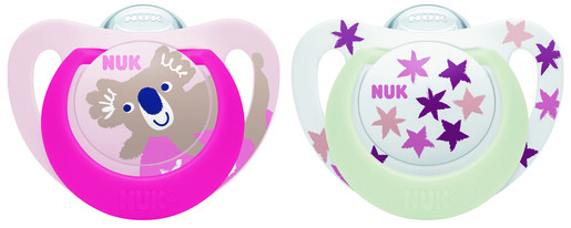 NUK duda silikon star day&night 18-36m 2/1