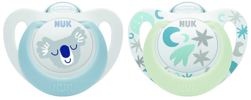 NUK duda silikon star day&night 0-6m 2/1